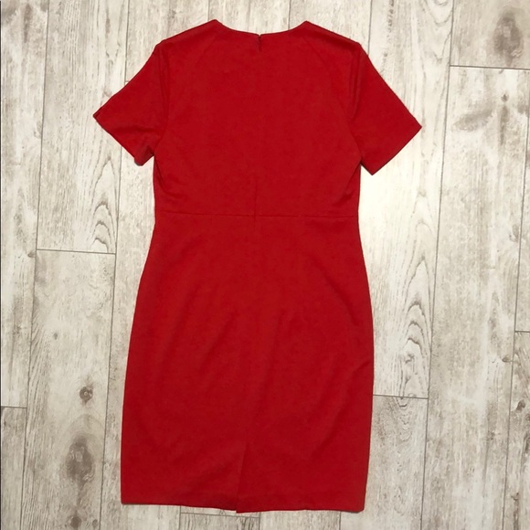 3/30$ T Tahari red midi dress size L - Picture 4 of 8